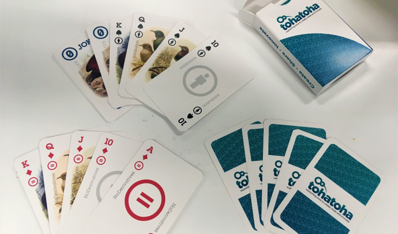 Photo of Creative Commons Release 'Em Poker card deck.