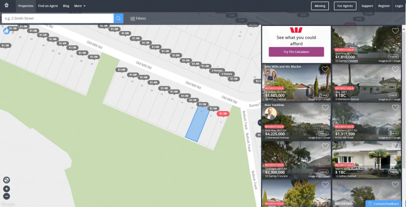 Screenshot of homes.co.nz homepage.