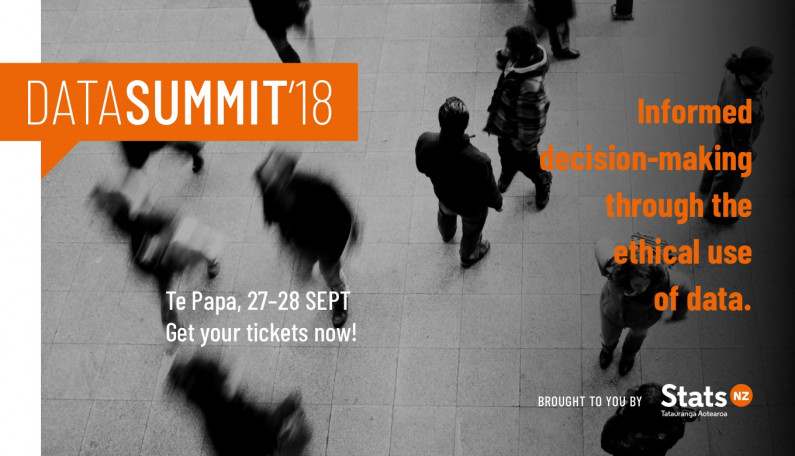 Data Summit banner showing tagline and date / location details.